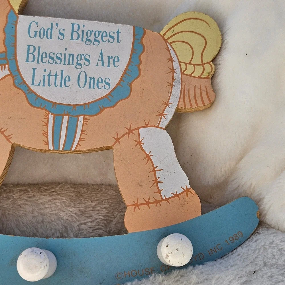 Vintage Rocking Horse Wall Decor God's Biggest Blessings Are Little Ones baby - Picture 4 of 10